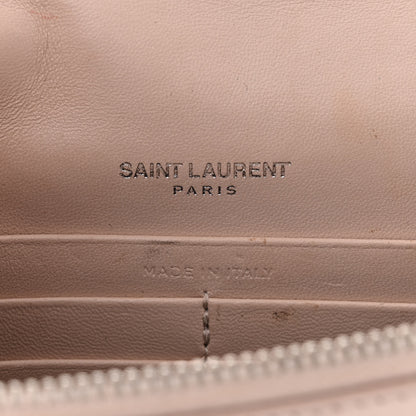 Saint Laurent Calfskin Crocodile Embossed Kate Monogram Tassel Chain Wallet Marble Pink 6 of 12