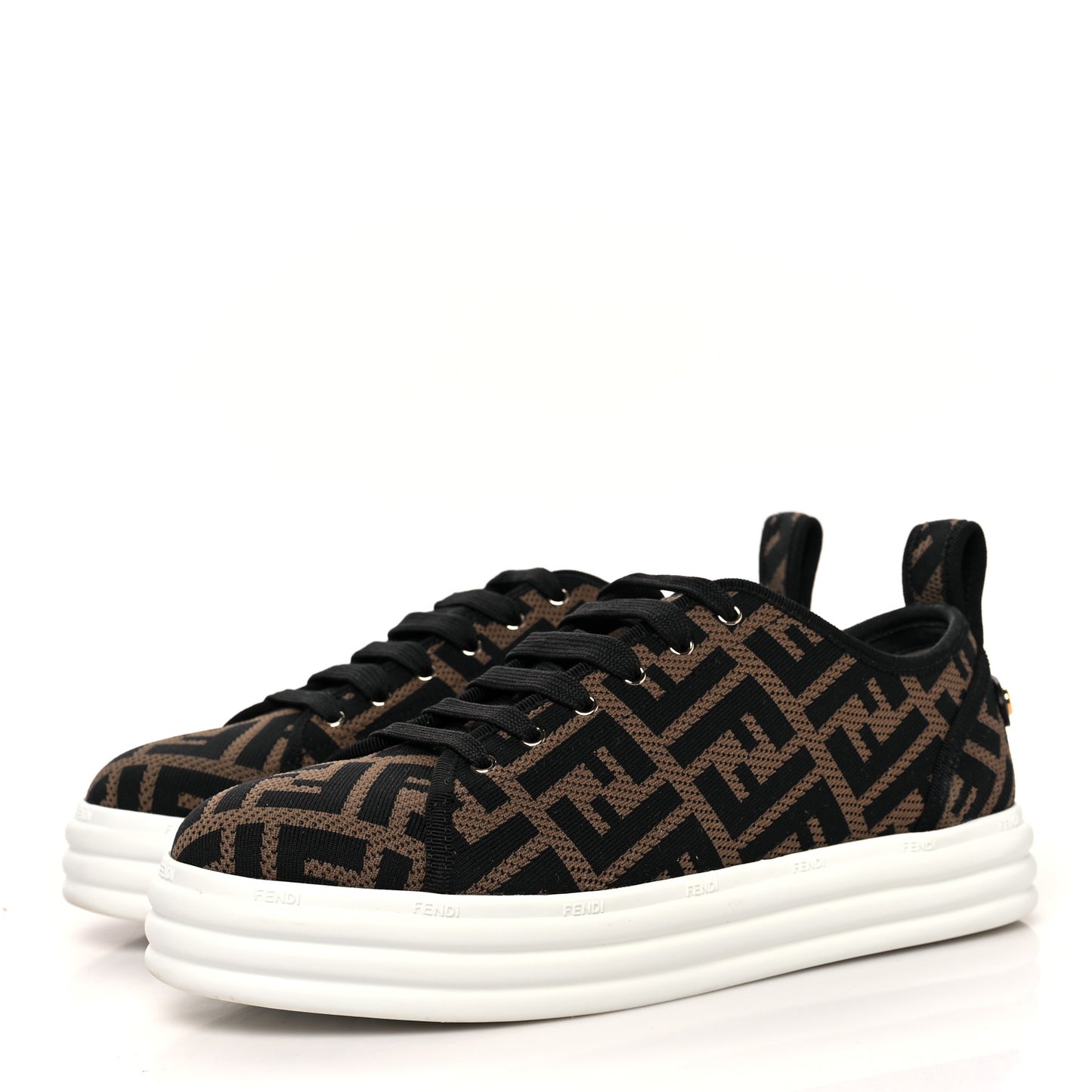 Fabric FF Micro-Perforated Rise Low Top Sneakers 40 Tobacco Black