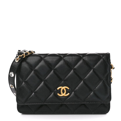 Chanel Goatskin Quilted Quilted Like A Wallet Wallet On Chain WOC Black 1 of 12