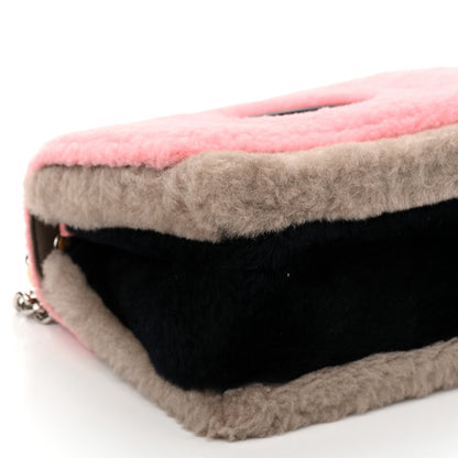 Fendi Shearling Vitello Century F is Fendi Small Kan I Shoulder Bag Pink Tortora Blue 10 of 11