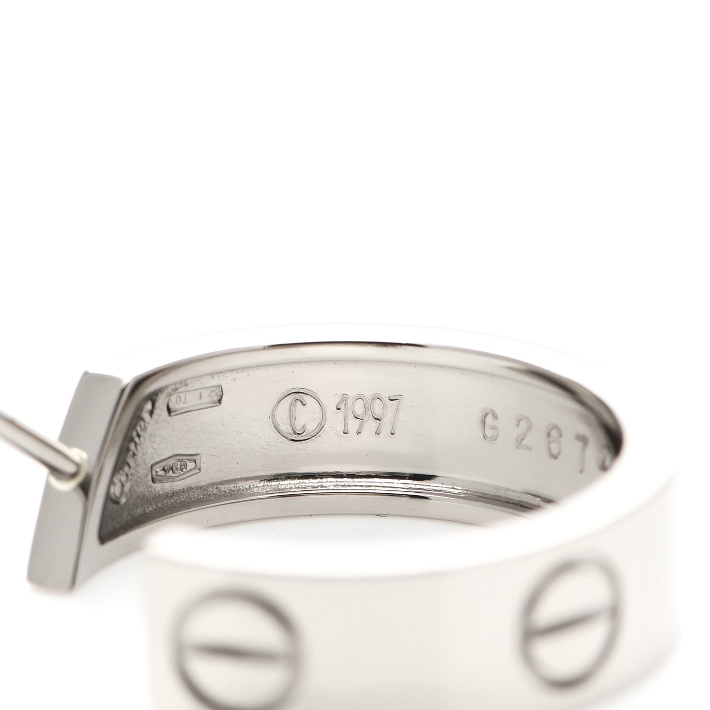 18K White Gold 5.5mm LOVE Hoop Earrings