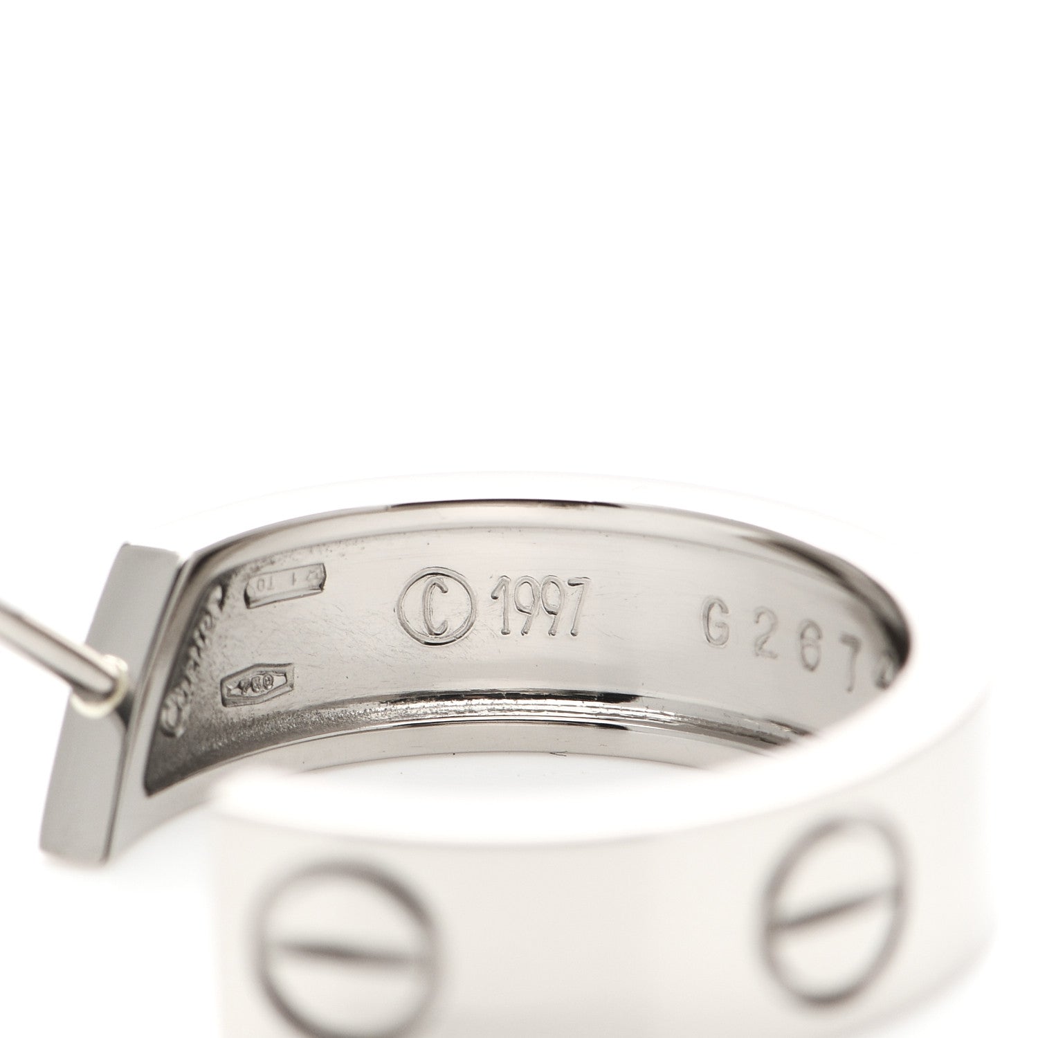 Cartier 18K White Gold 5.5mm LOVE Hoop Earrings 4 of 6