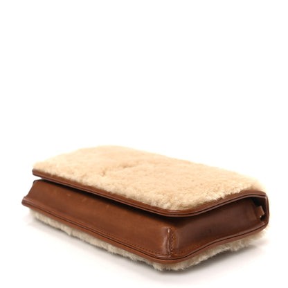 Saint Laurent Shearling Monogram Phone Holder Crossbody Brown 7 of 8