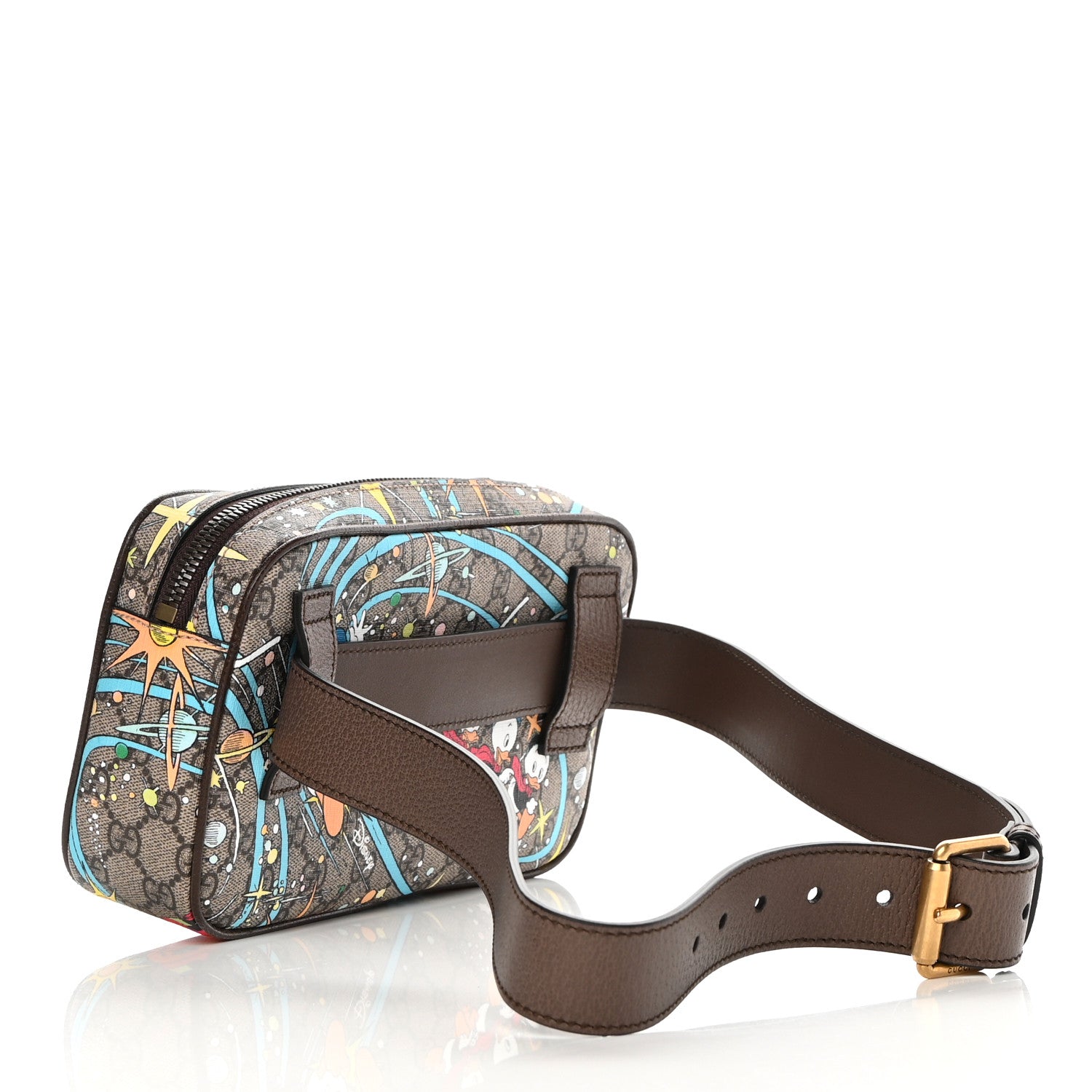 Gucci X DISNEY GG Supreme Monogram Donald Duck Small Interlocking G Belt Bag 90 36 Beige Multicolor New Acero 3 of 11