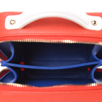 Chanel Caviar Quilted Small CC Filigree Vanity Case Blue White Red 5 of 8