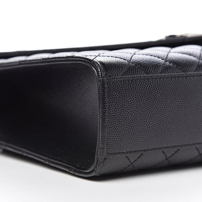 Saint Laurent Grain De Poudre Large Tri-Quilt Monogram Satchel Black 6 of 10