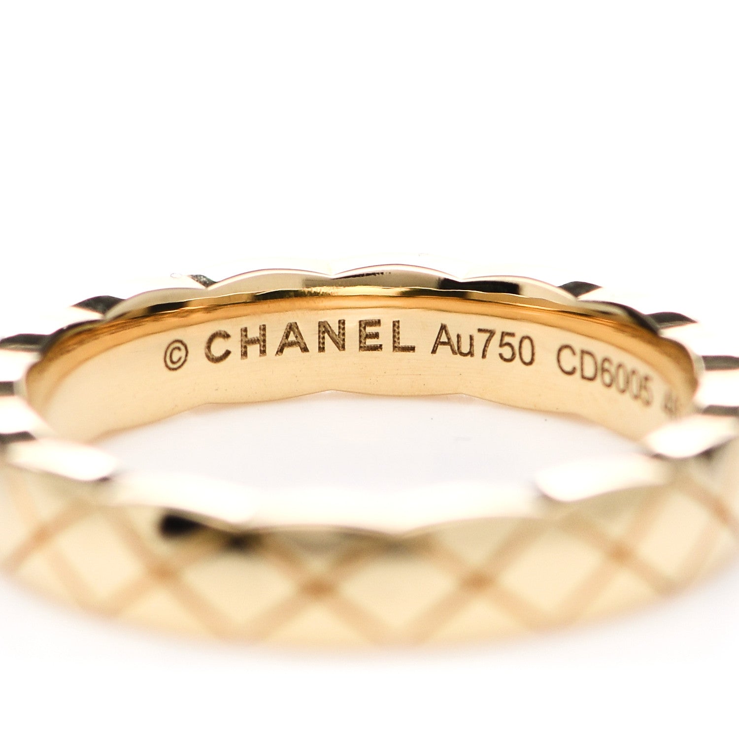 Chanel 18K Yellow Gold Mini Coco Crush Ring 46 3.75 4 of 6