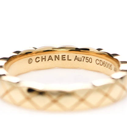 Chanel 18K Yellow Gold Mini Coco Crush Ring 46 3.75 4 of 6