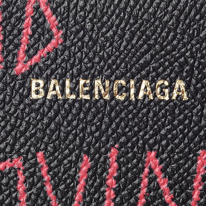 Balenciaga Signature Grained Calfskin Graffiti S Ville Top Handle Bag Black Multicolor 8 of 10