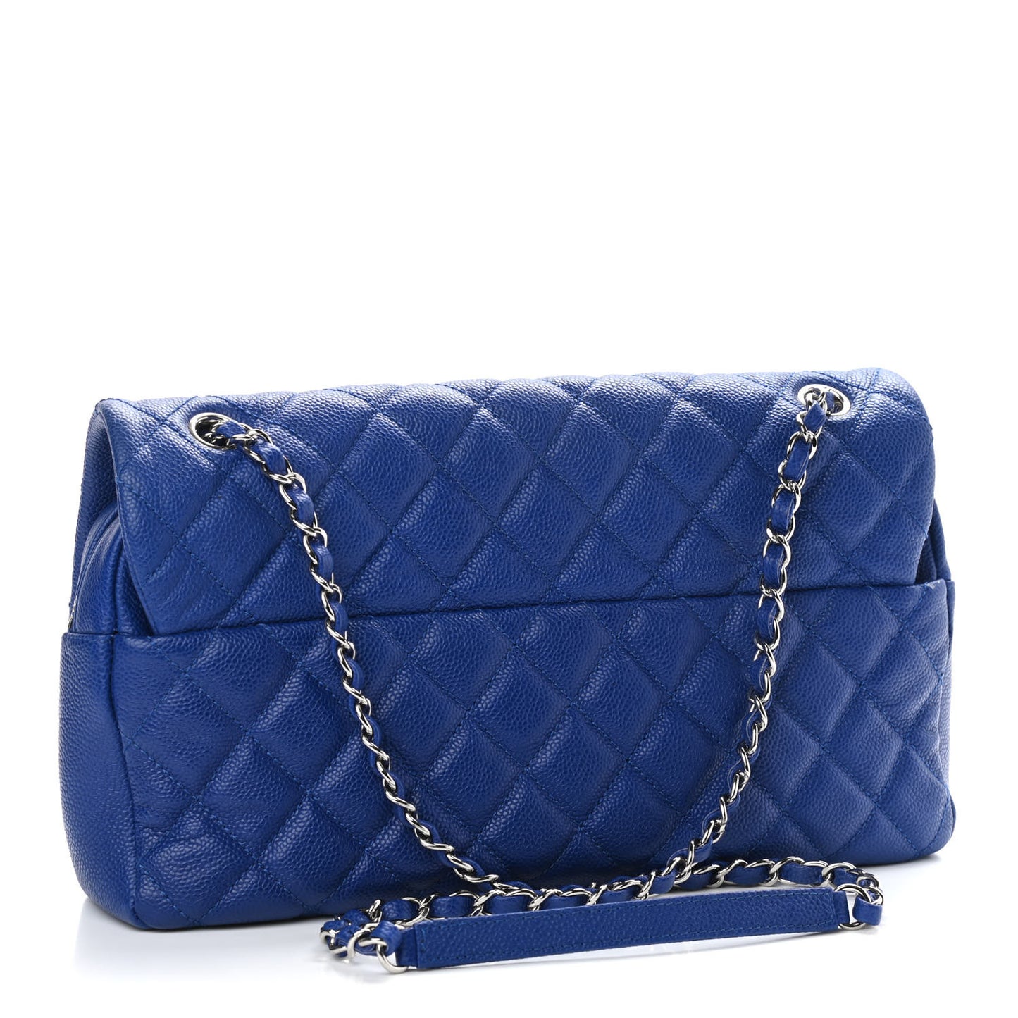 Caviar Quilted Jumbo Easy Flap Blue