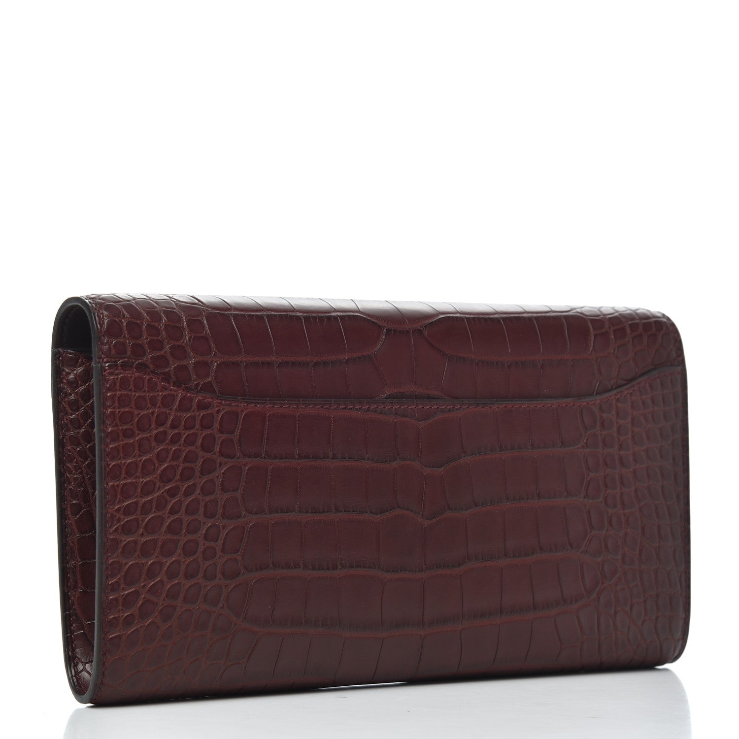 Hermes Matte Alligator Constance Long Wallet To Go Bordeaux 2 of 8