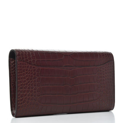 Hermes Matte Alligator Constance Long Wallet To Go Bordeaux 2 of 8
