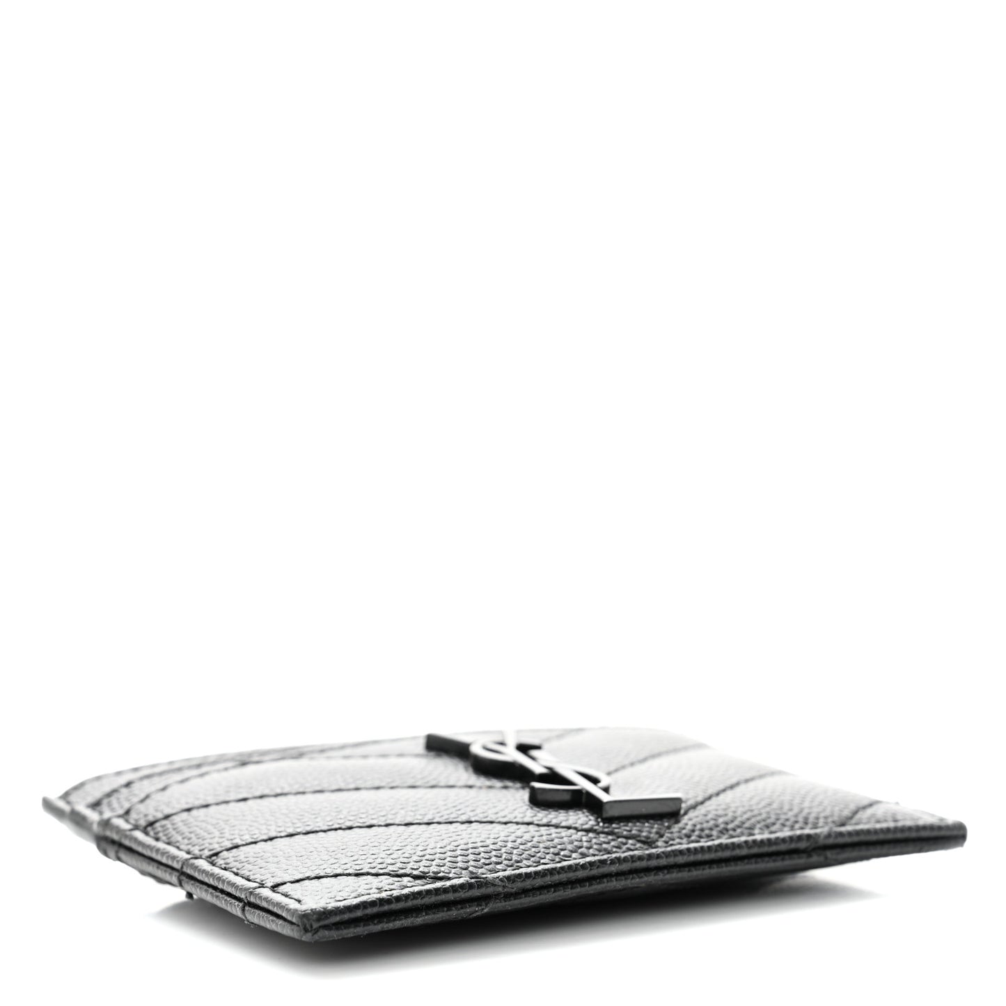 Grain De Poudre Matelasse Chevron Credit Card Case Black
