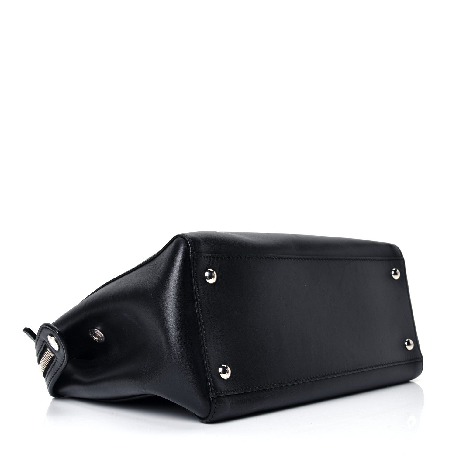 Fendi Vitello Baltico Dolce DotCom Satchel Black 3 of 4