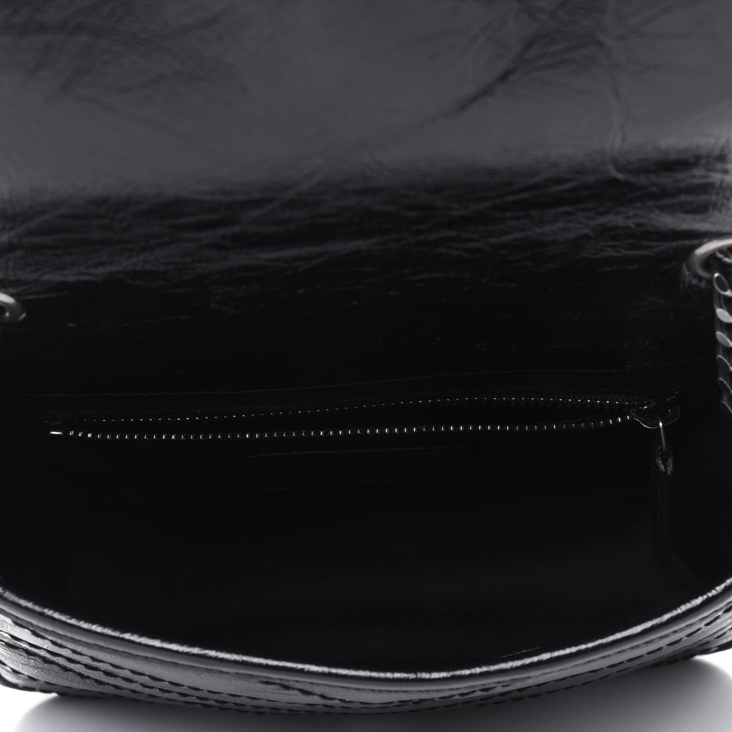 Saint Laurent Crinkled Calfskin Matelasse Monogram Niki Chain Wallet Black 5 of 10