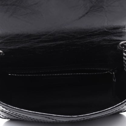 Saint Laurent Crinkled Calfskin Matelasse Monogram Niki Chain Wallet Black 5 of 10