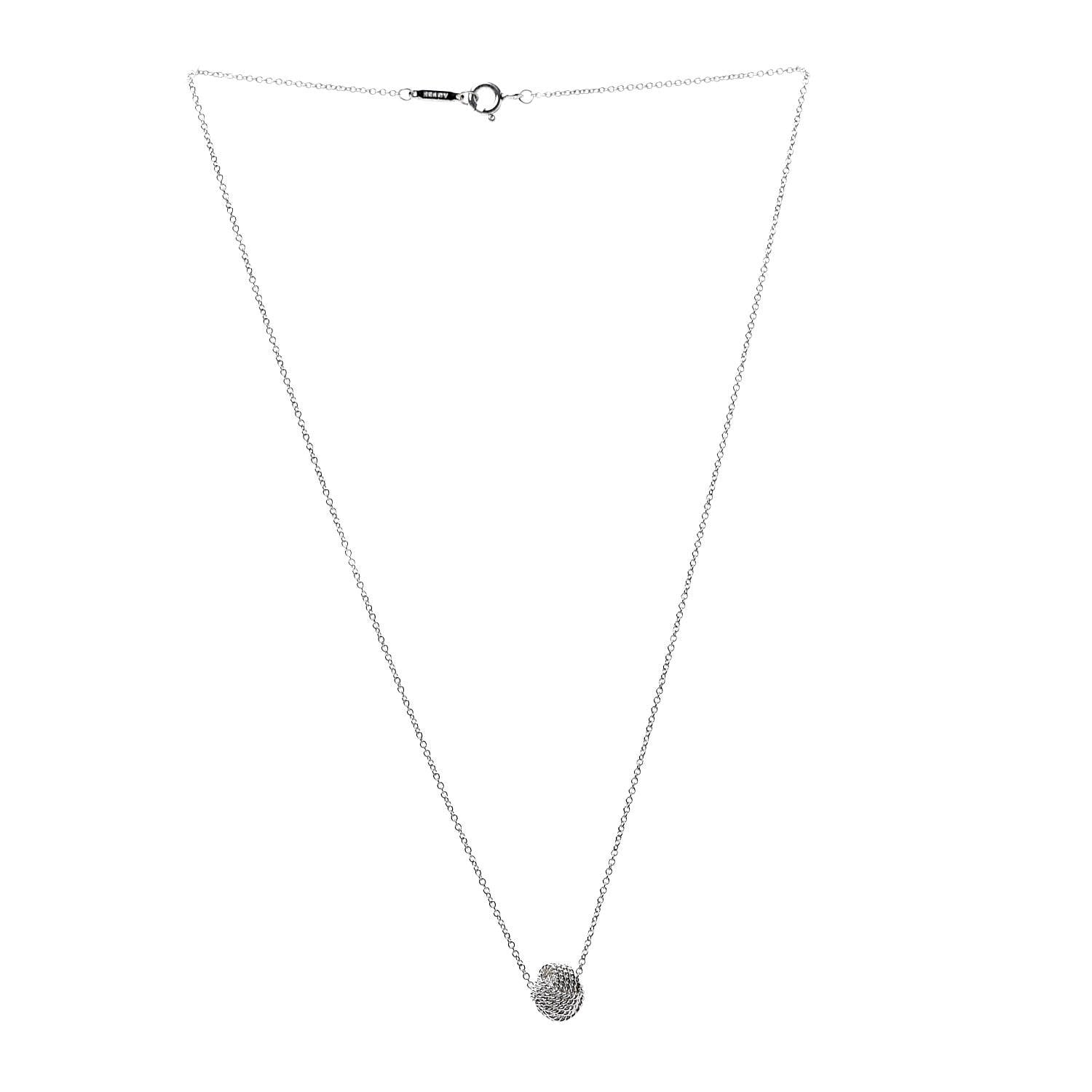 Tiffany Sterling Silver Twist Knot Pendant Necklace 3 of 6