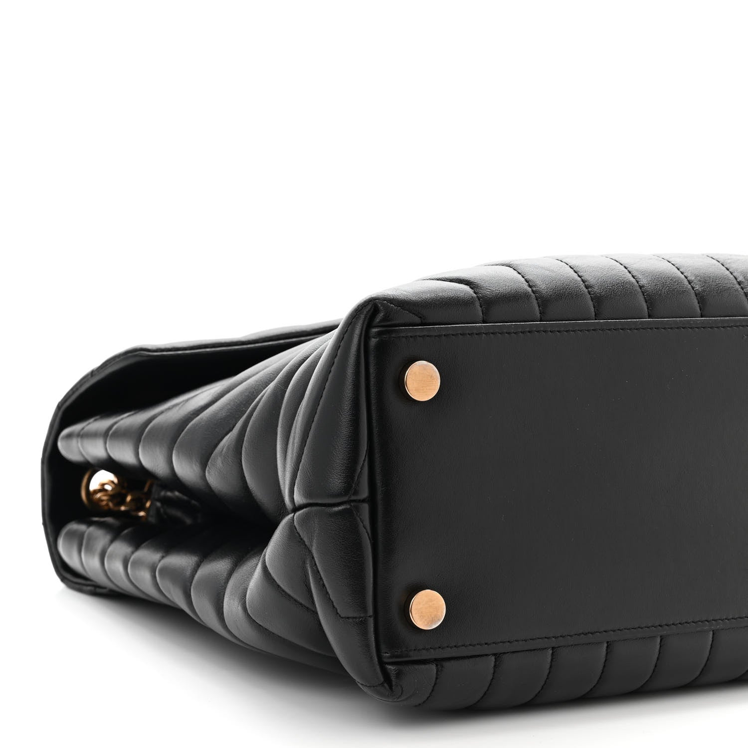 Saint Laurent Calfskin Y Quilted Monogram Large Loulou Chain Satchel Black 9 of 10