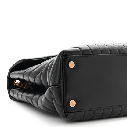 Saint Laurent Calfskin Y Quilted Monogram Large Loulou Chain Satchel Black 9 of 10