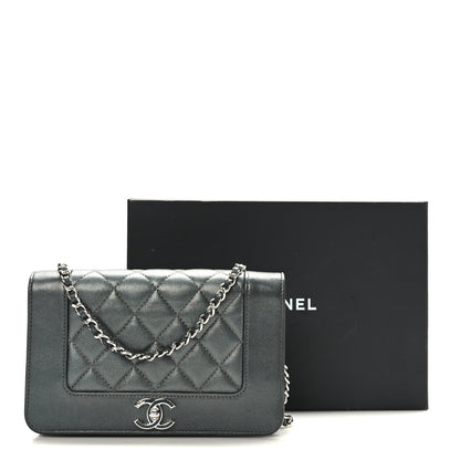 Chanel Caviar Quilted Vintage Mademoiselle Wallet On Chain WOC Dark Grey 11 of 11