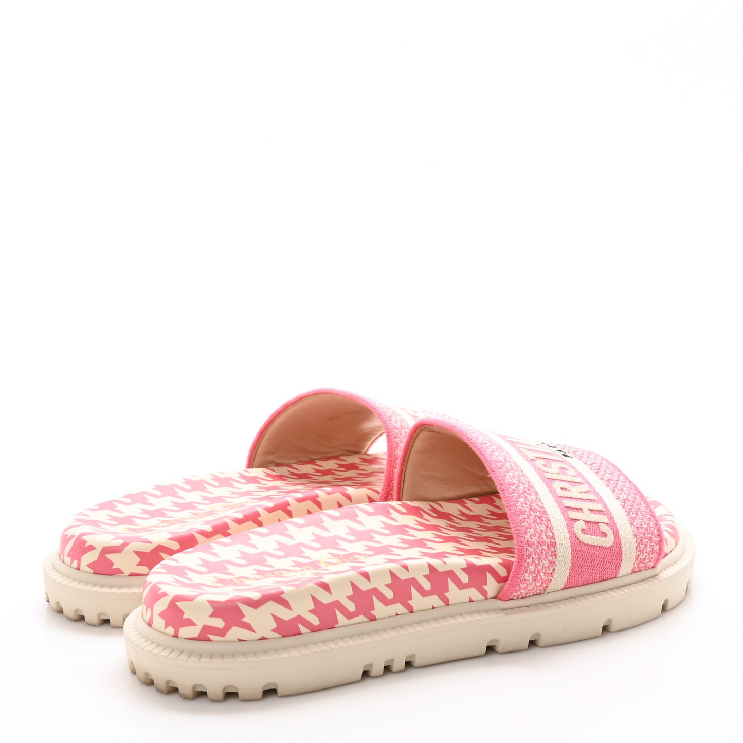 Micro PDP Cotton Houndstooth Embroidered Dway 10mm Slide Sandals 36.5 Peony