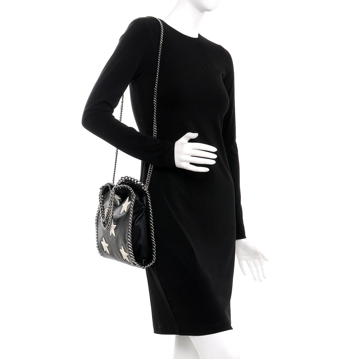 Alter Nappa Embossed Mini Star Falabella Tote Black