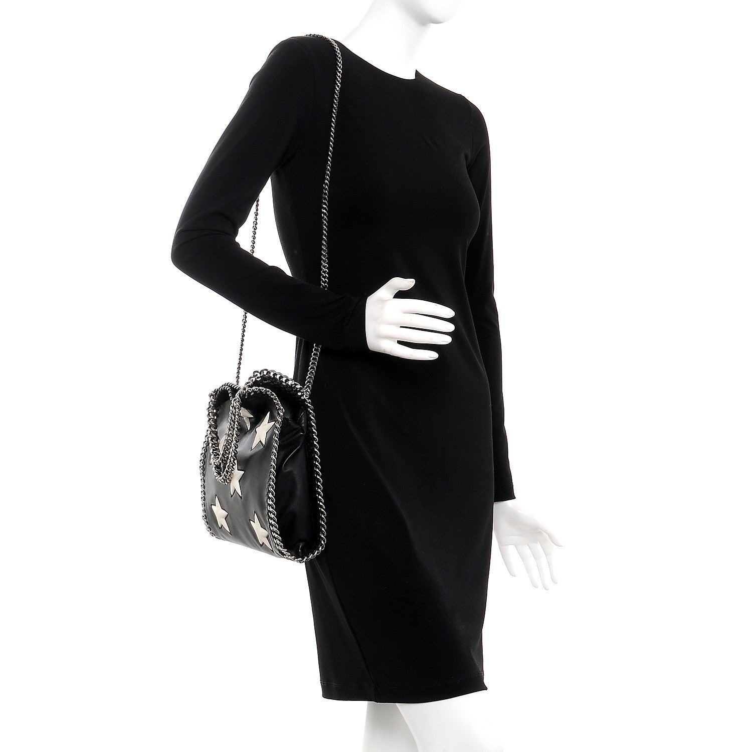 Stella McCartney Alter Nappa Embossed Mini Star Falabella Tote Black 2 of 6