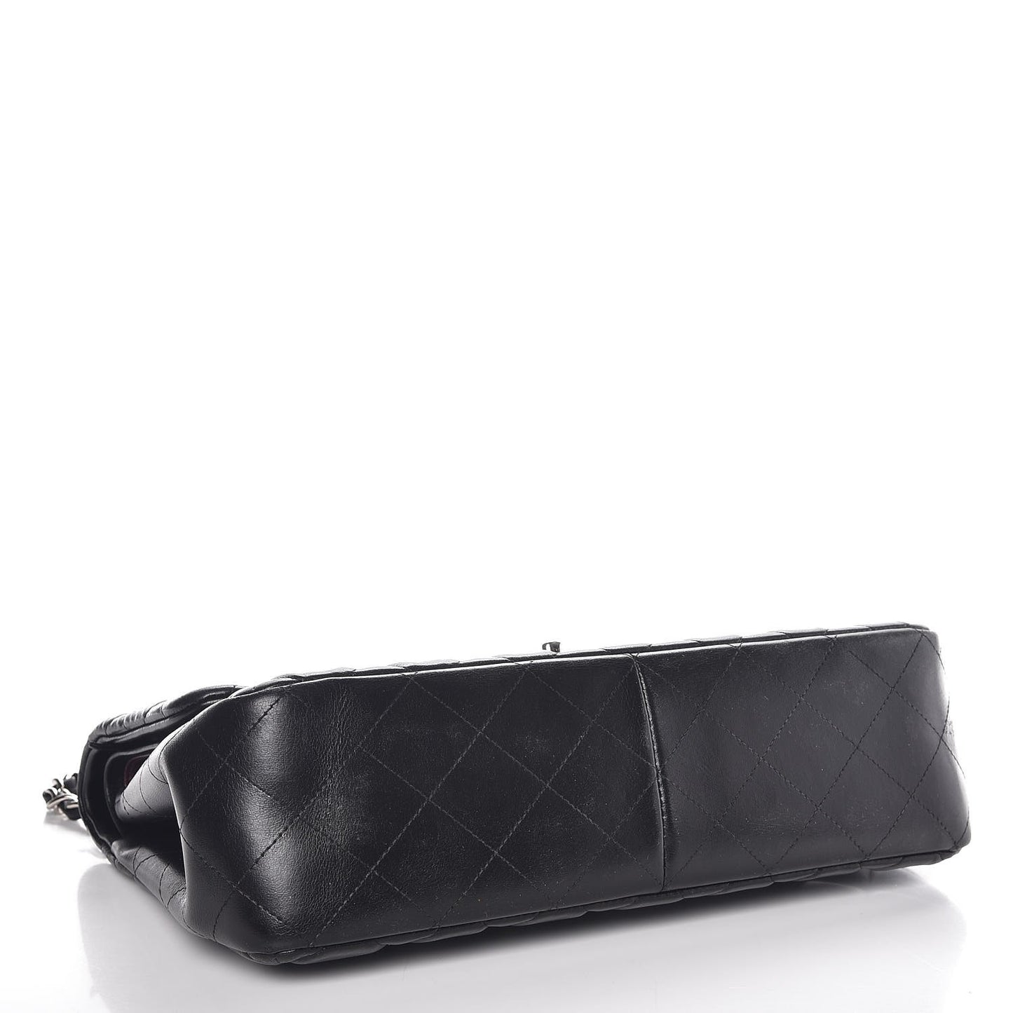 Lambskin Quilted Jumbo Double Flap Black