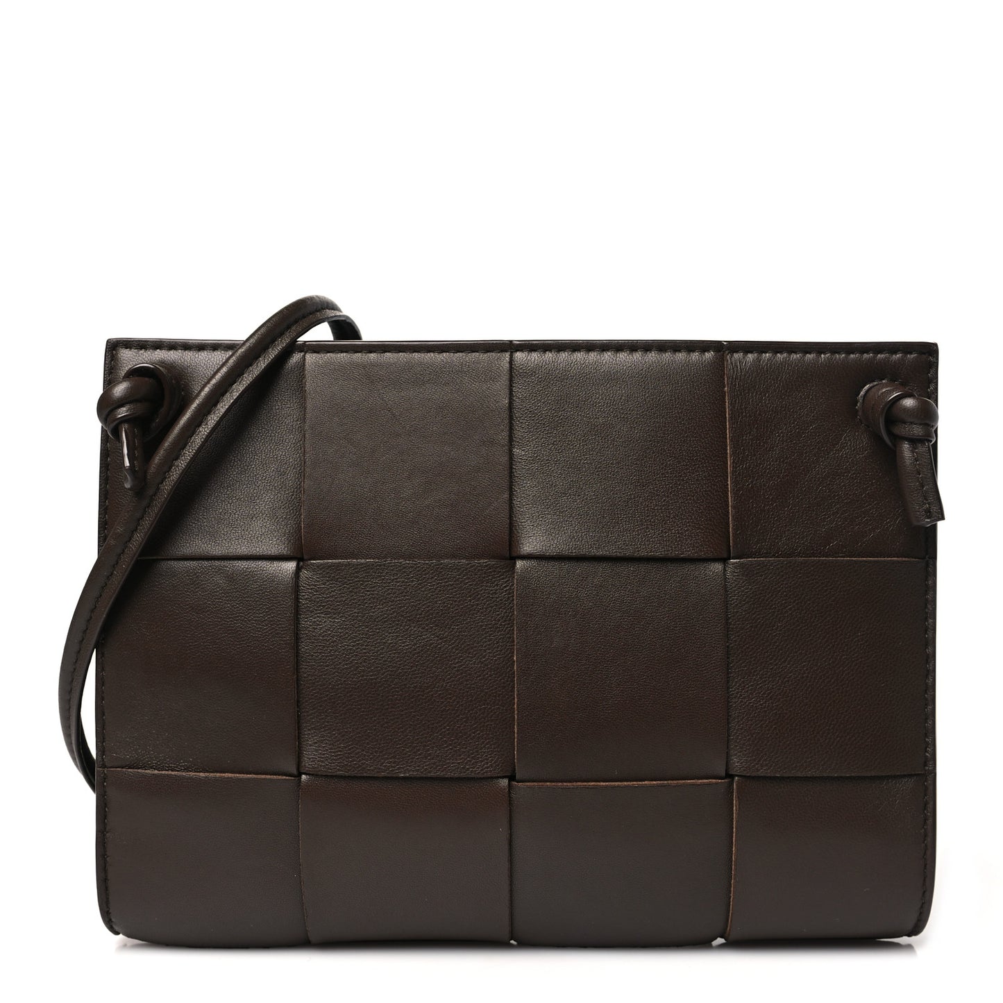 Lambskin Intreccio Mini Cassette Bag Light Brown