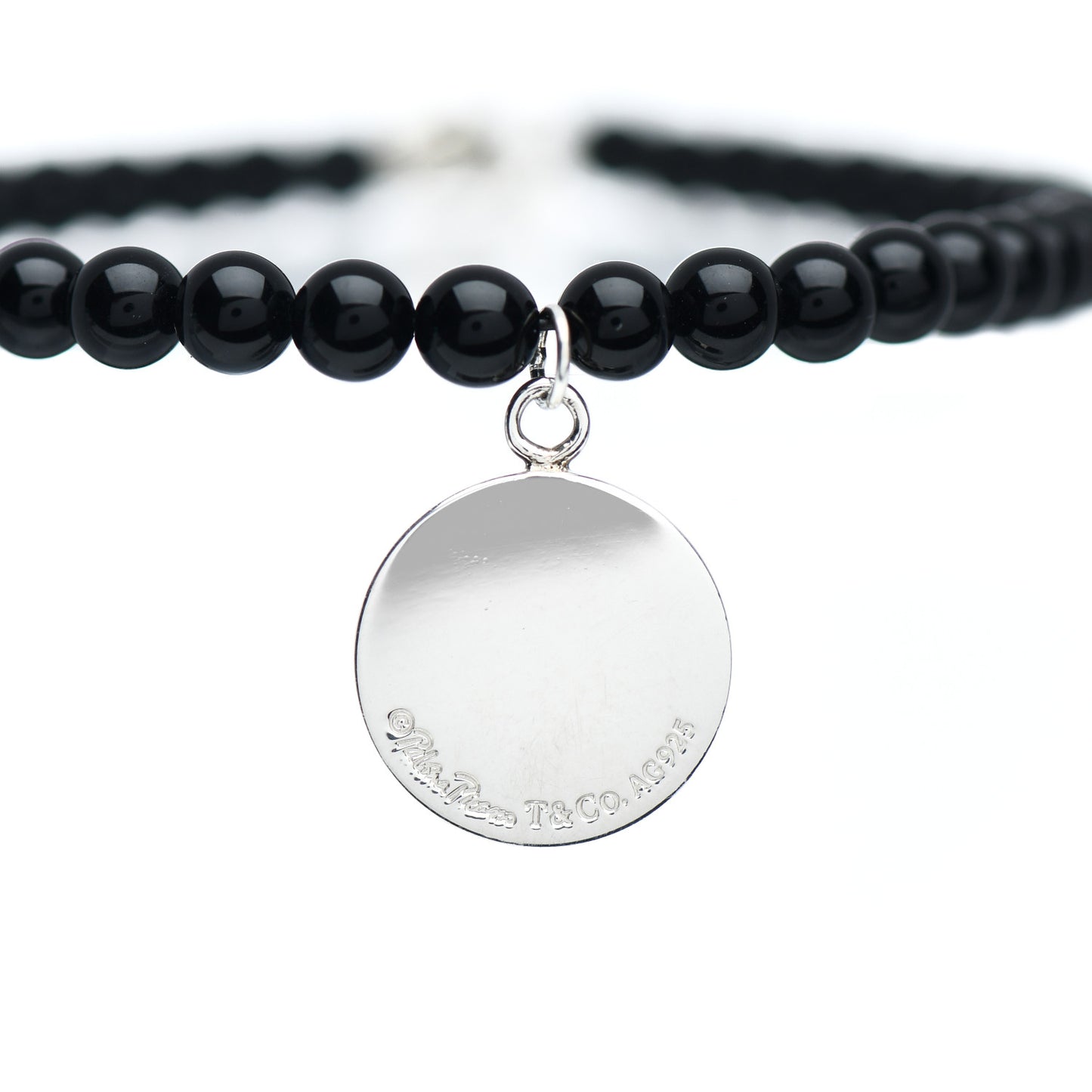 Sterling Silver Black Onyx 4mm Bead Paloma Picasso Loving Heart Bracelet