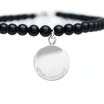 Tiffany Sterling Silver Black Onyx 4mm Bead Paloma Picasso Loving Heart Bracelet 4 of 4