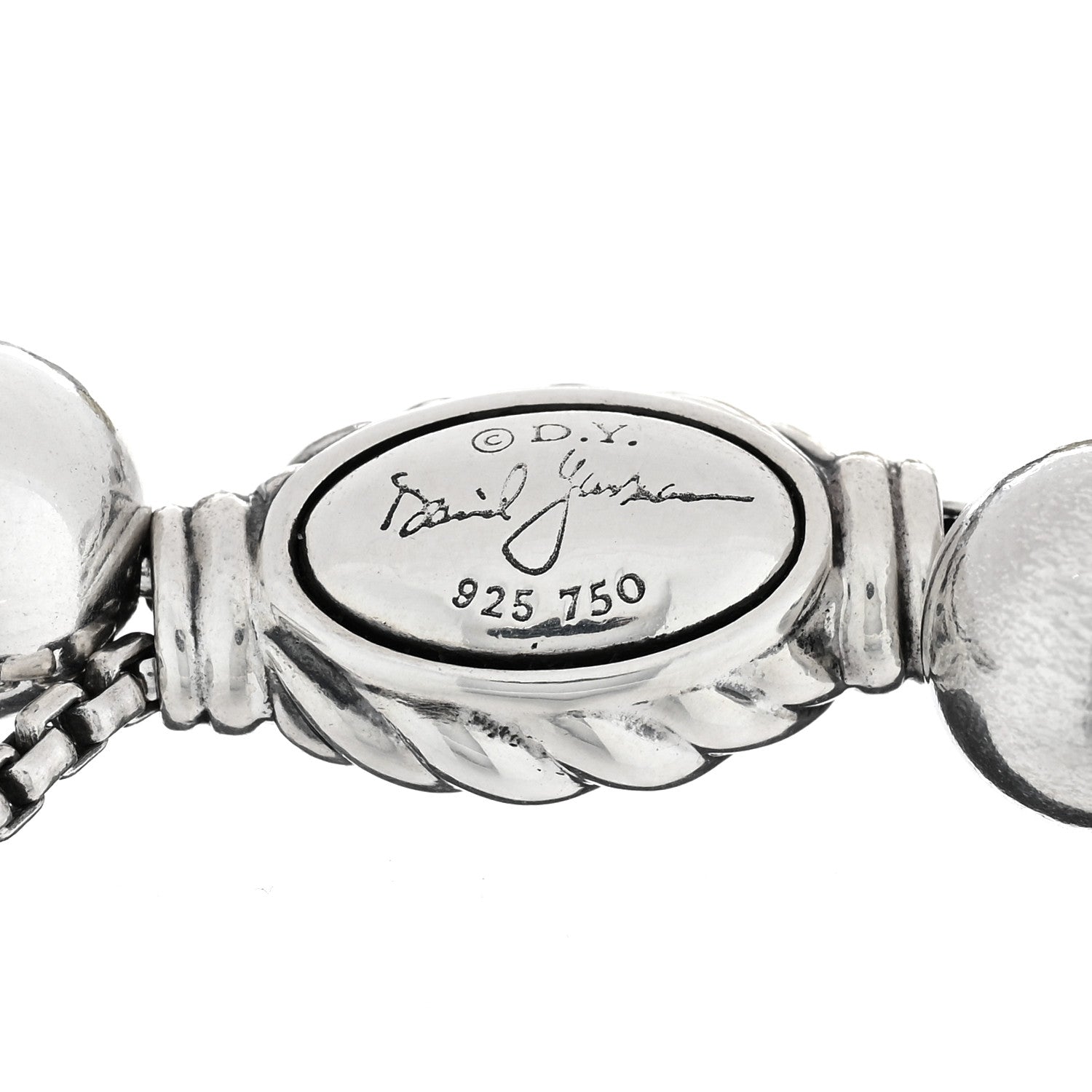 David Yurman Sterling Silver 18K Yellow Gold Pearl Elements Bead Bracelet 3 of 3