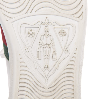 Gucci Calfskin Ayers Kingsnake Embroidered Mens Ace Sneakers 9 Green Red 7 of 14