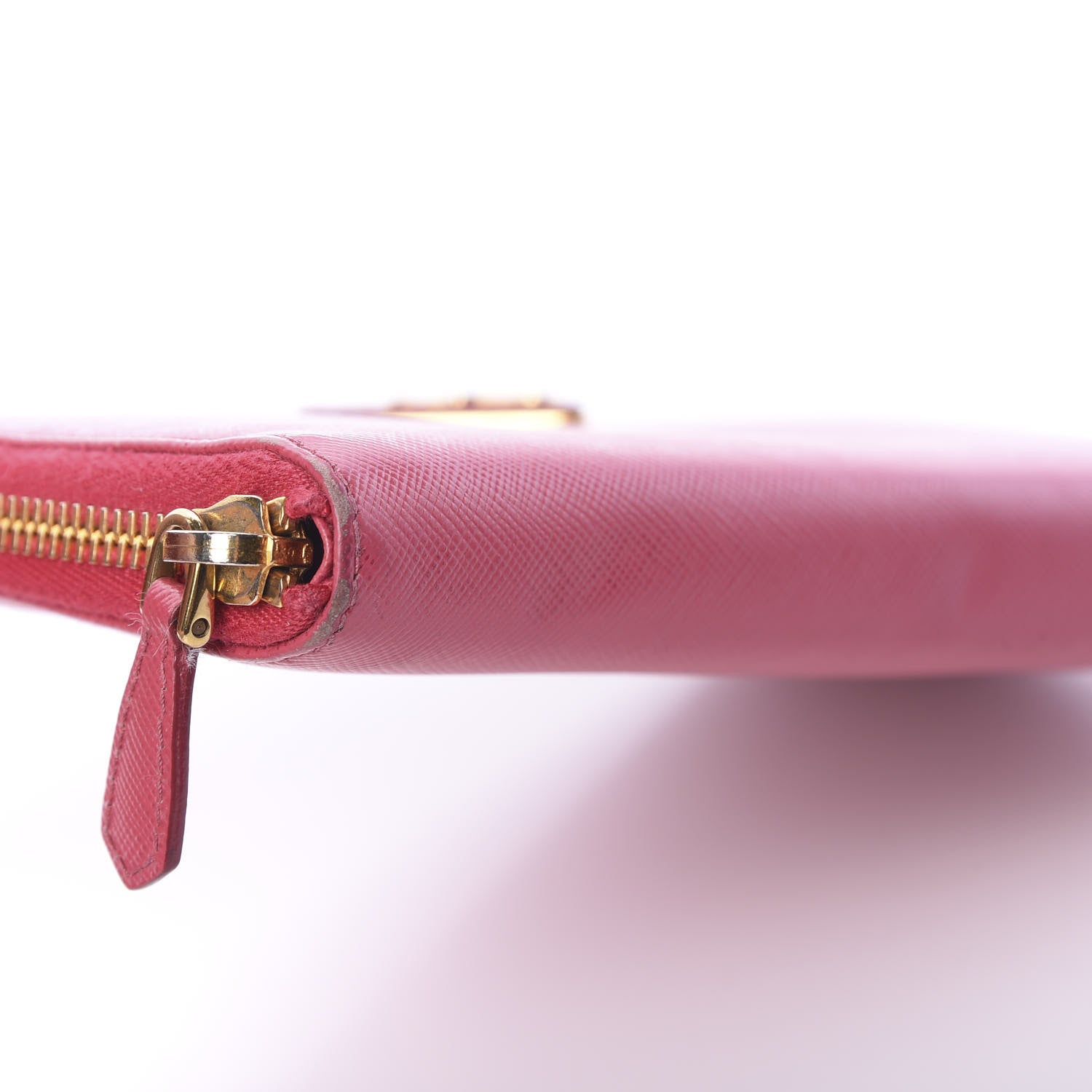Prada Saffiano Triangle Zip Around Wallet Peonia 9 of 13