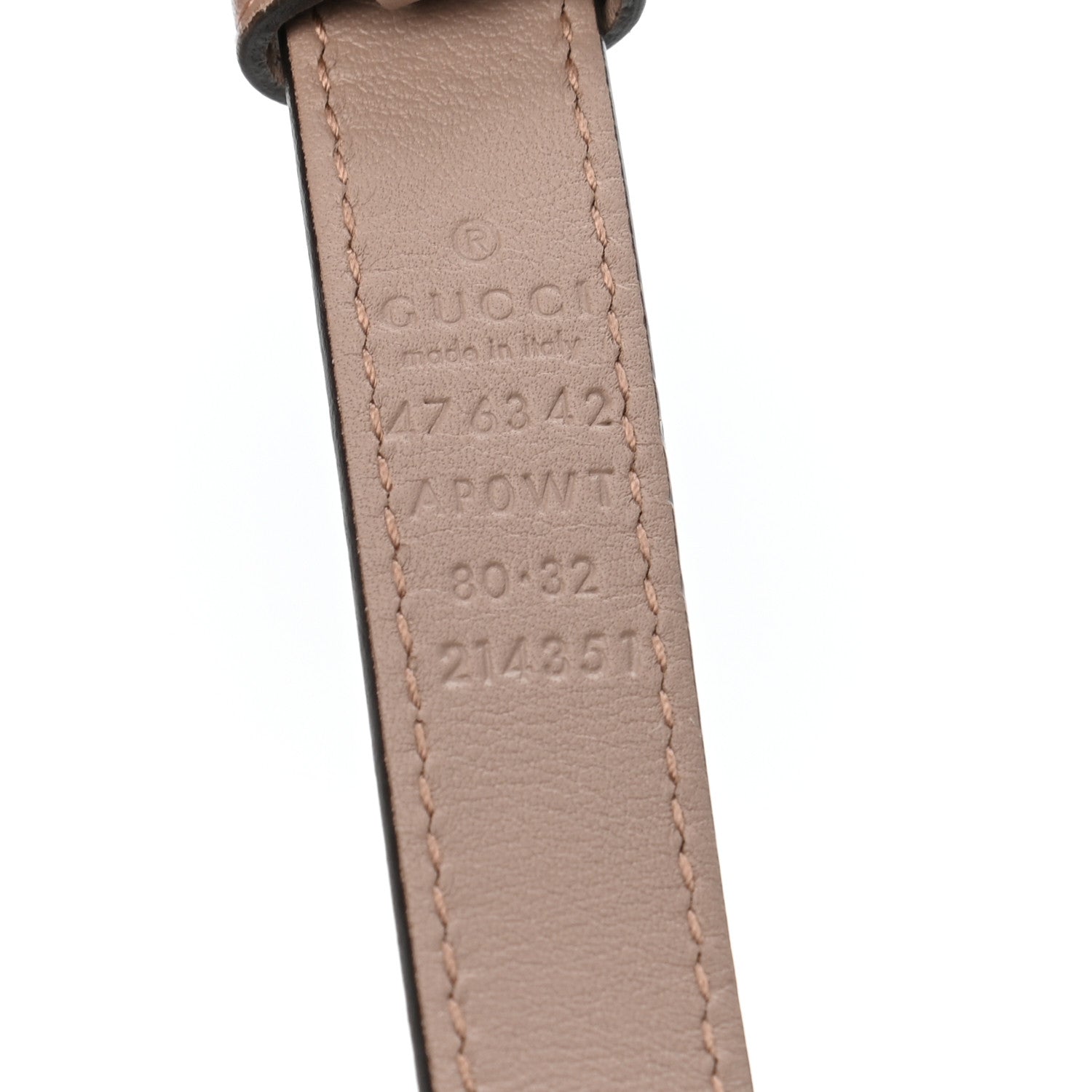Gucci Moon Calfskin Pearl Double G 20mm Belt 80 32 Porcelain Rose 4 of 8