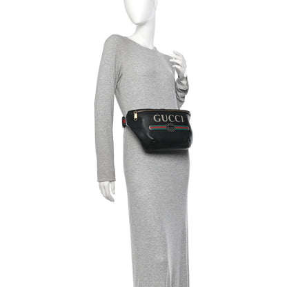 Gucci Grained Calfskin Logo Belt Bag Black 2 of 11