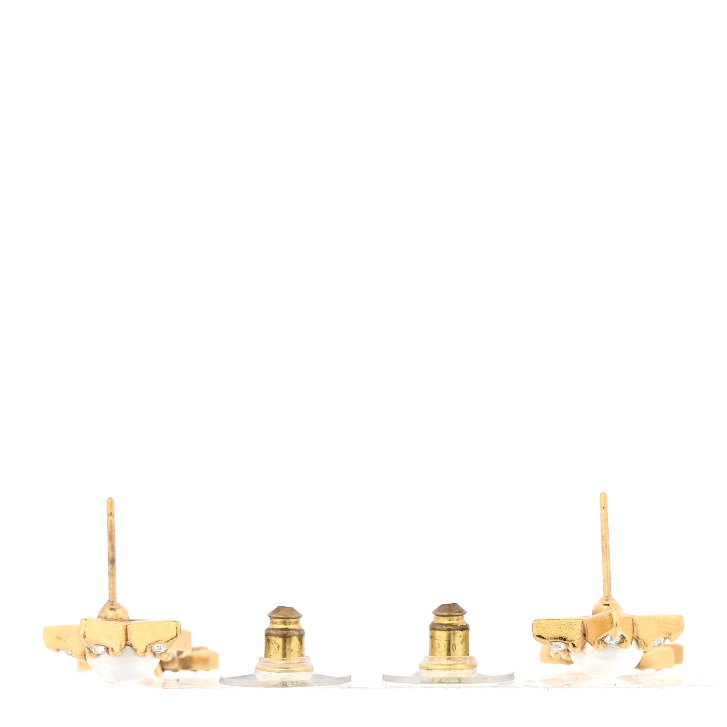 Chanel Crystal CC Pearl Star Drop Earrings Gold 3 of 5