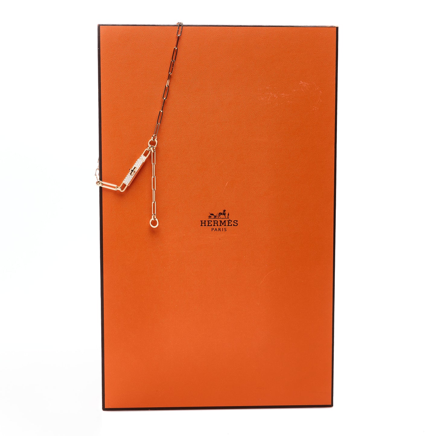 18K Rose Gold Diamond Pave PM Kelly Chaine Lariat Necklace SH