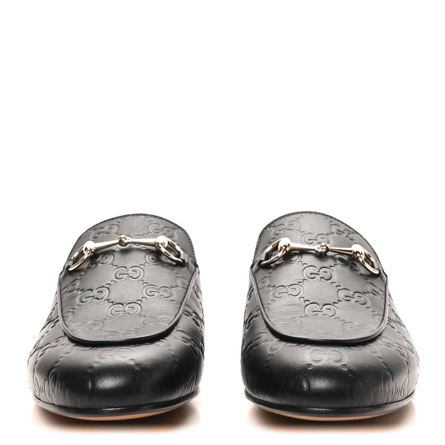 Glamour Calfskin Guccissima Womens Princetown Slippers 38.5 Black
