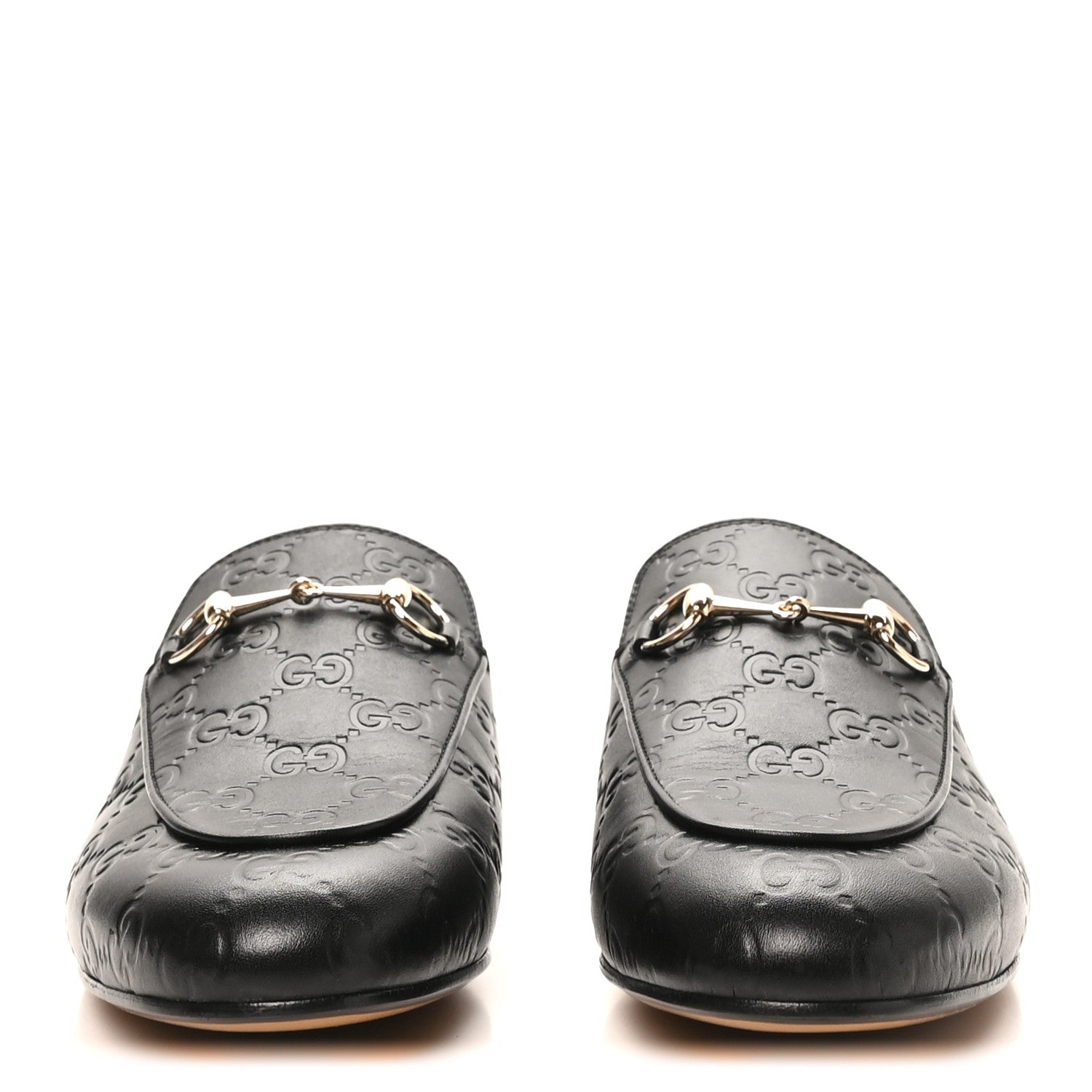 Gucci Glamour Calfskin Guccissima Womens Princetown Slippers 38.5 Black 3 of 9