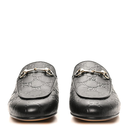 Gucci Glamour Calfskin Guccissima Womens Princetown Slippers 38.5 Black 3 of 9