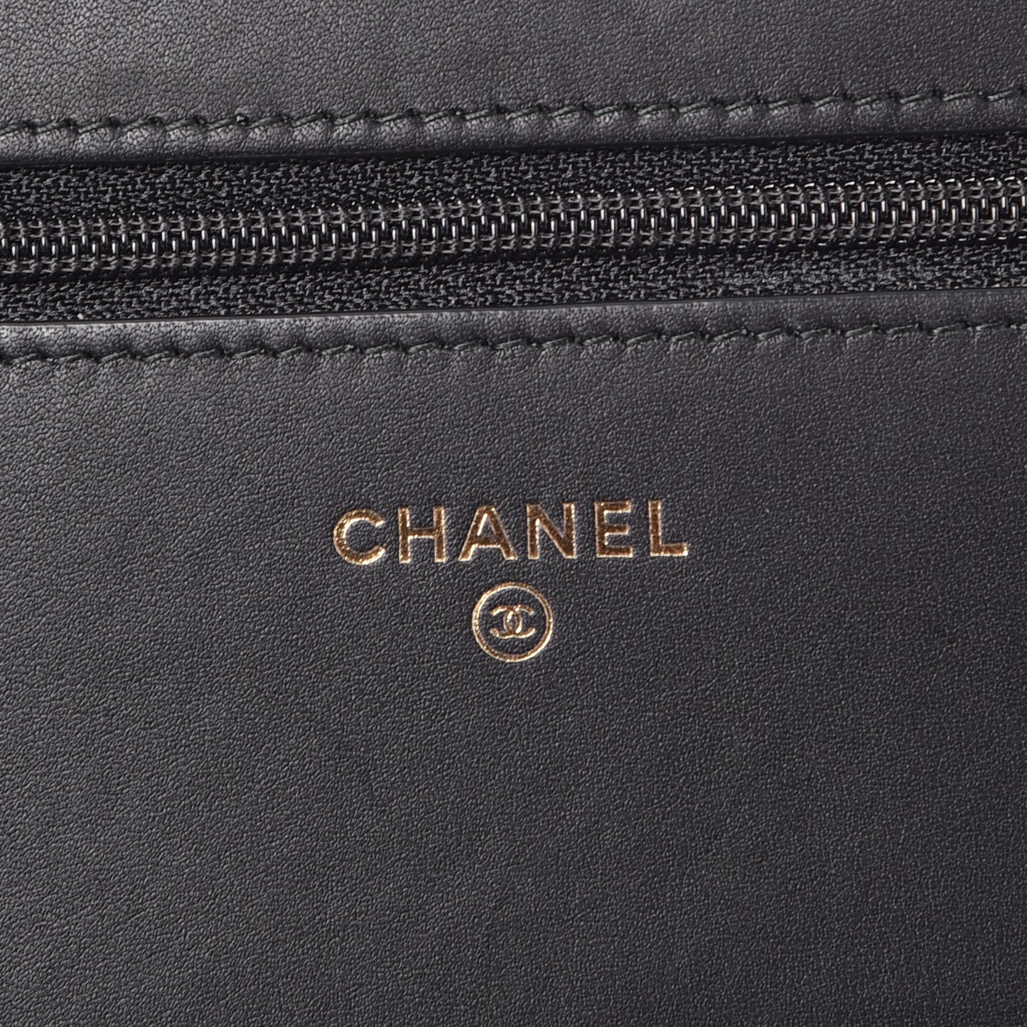 Calfskin Caviar Chevron Quilted Mixed Boy Wallet On Chain WOC Black