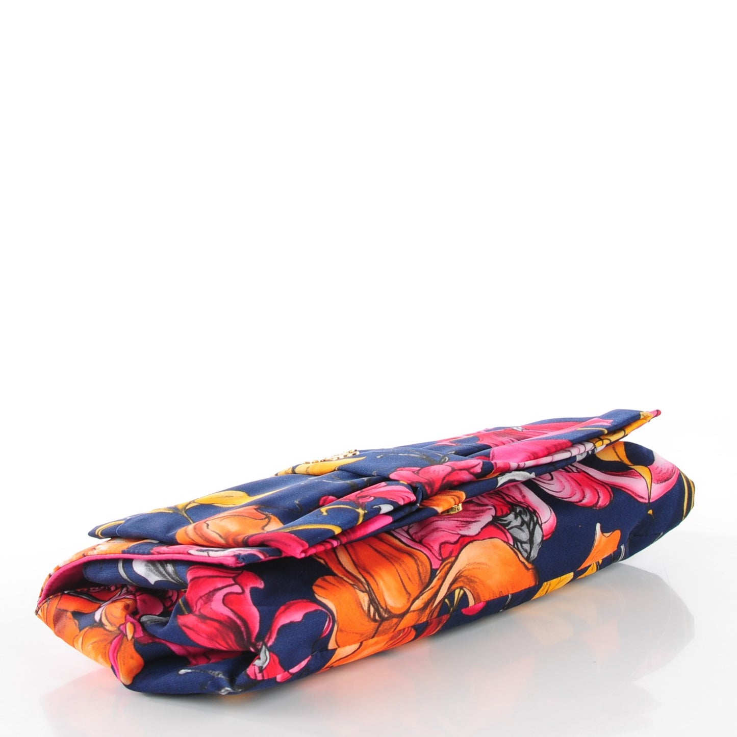 Tessuto Nylon Floral Print Bow Clutch