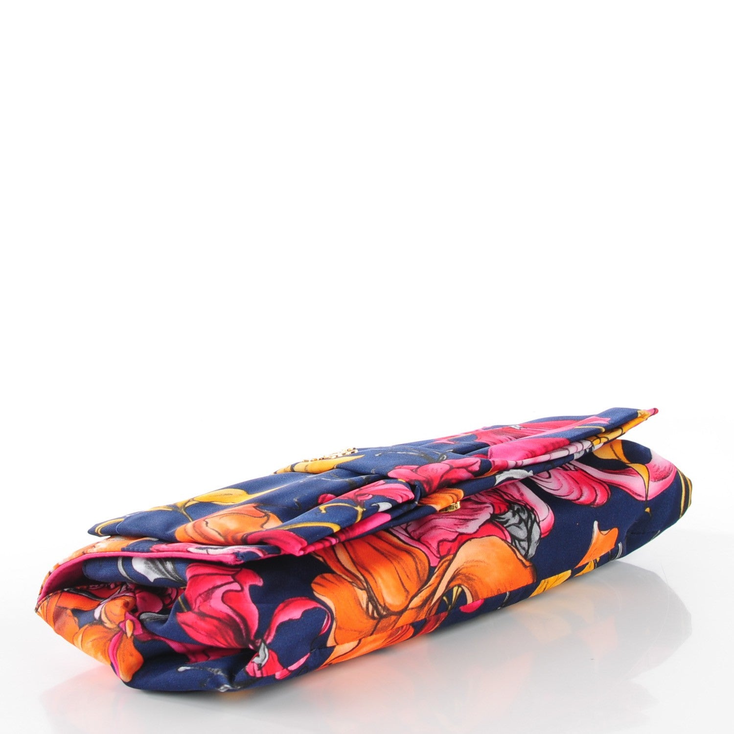 Prada Tessuto Nylon Floral Print Bow Clutch 4 of 9