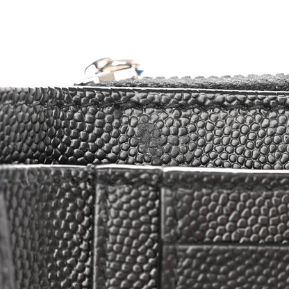 Saint Laurent Grain De Poudre Matelasse Chevron Monogram Compact Zip Around Wallet Black 8 of 11