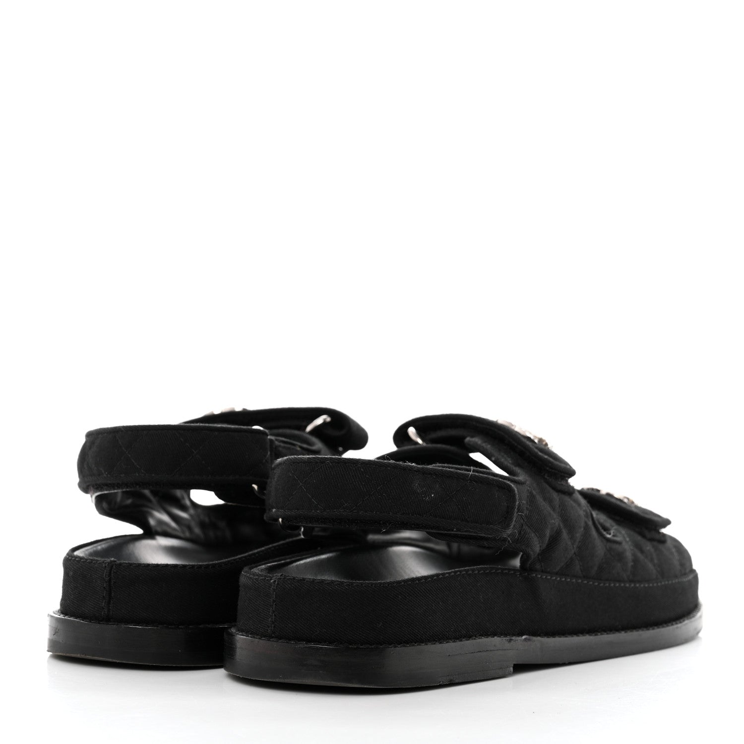 Chanel Mixed Fibers Velcro Dad Sandals 38 Black 4 of 8