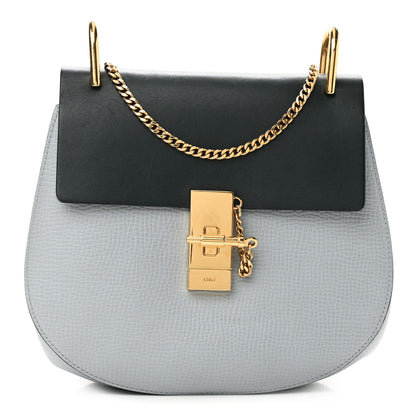 Chloe Grained Calfskin Lambskin Bi-Color Drew Shoulder Bag Cloudy Blue Green 1 of 14