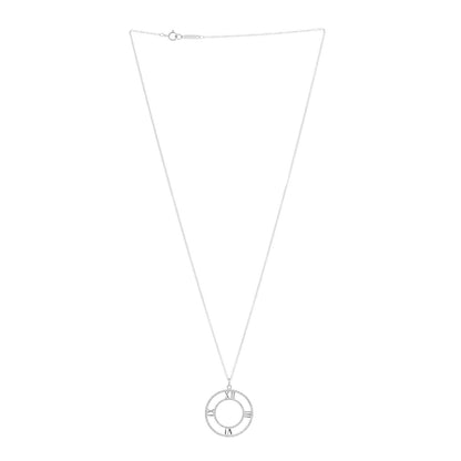 Tiffany 18K White Gold Diamond Medium Atlas Open Pave Pendant Necklace 3 of 6