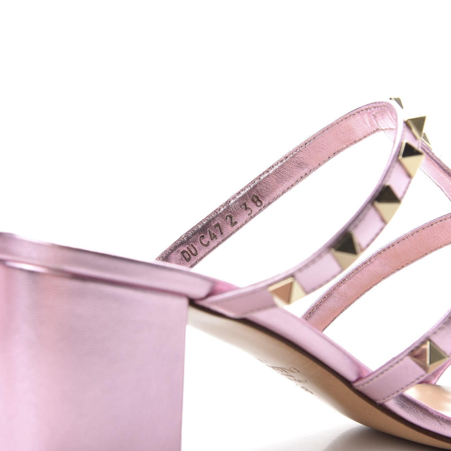 Metallic Nappa Rockstud 60mm Caged Slide Sandals 38 Giacinto