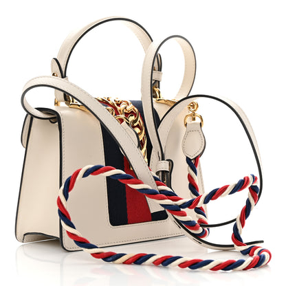 Gucci Calfskin Mini Sylvie Top Handle Bag White 3 of 15